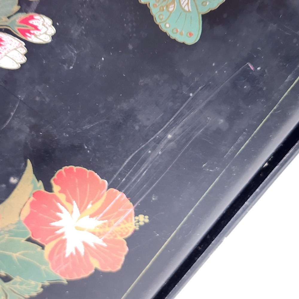 Vintage Hong Kong Travel Mirror Cosmetic Organizer‎ Jewelry Box Hibiscus Hawaii - Picture 12 of 12